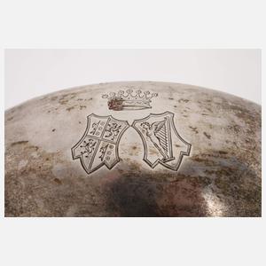 Schwere Anbietschale mit Adelswappen