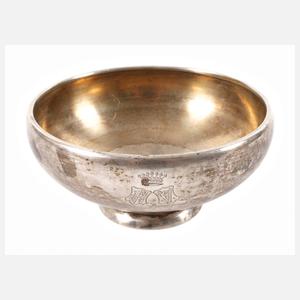 Schwere Anbietschale mit Adelswappen