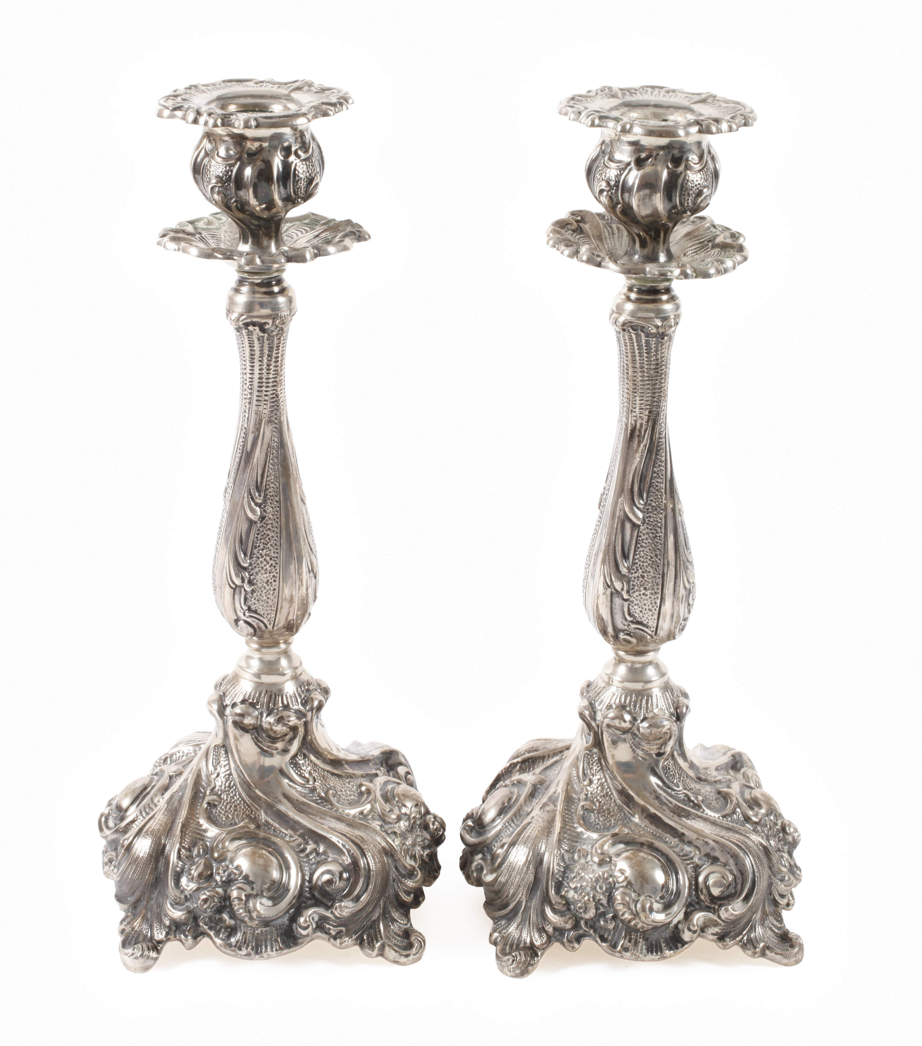 Paar Silberleuchter im Barockstil