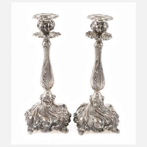 Paar Silberleuchter im Barockstil
