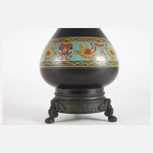 Lampenfuß mit Emaillebemalung