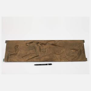 Bronzerelief Mazeppa und die Wölfe