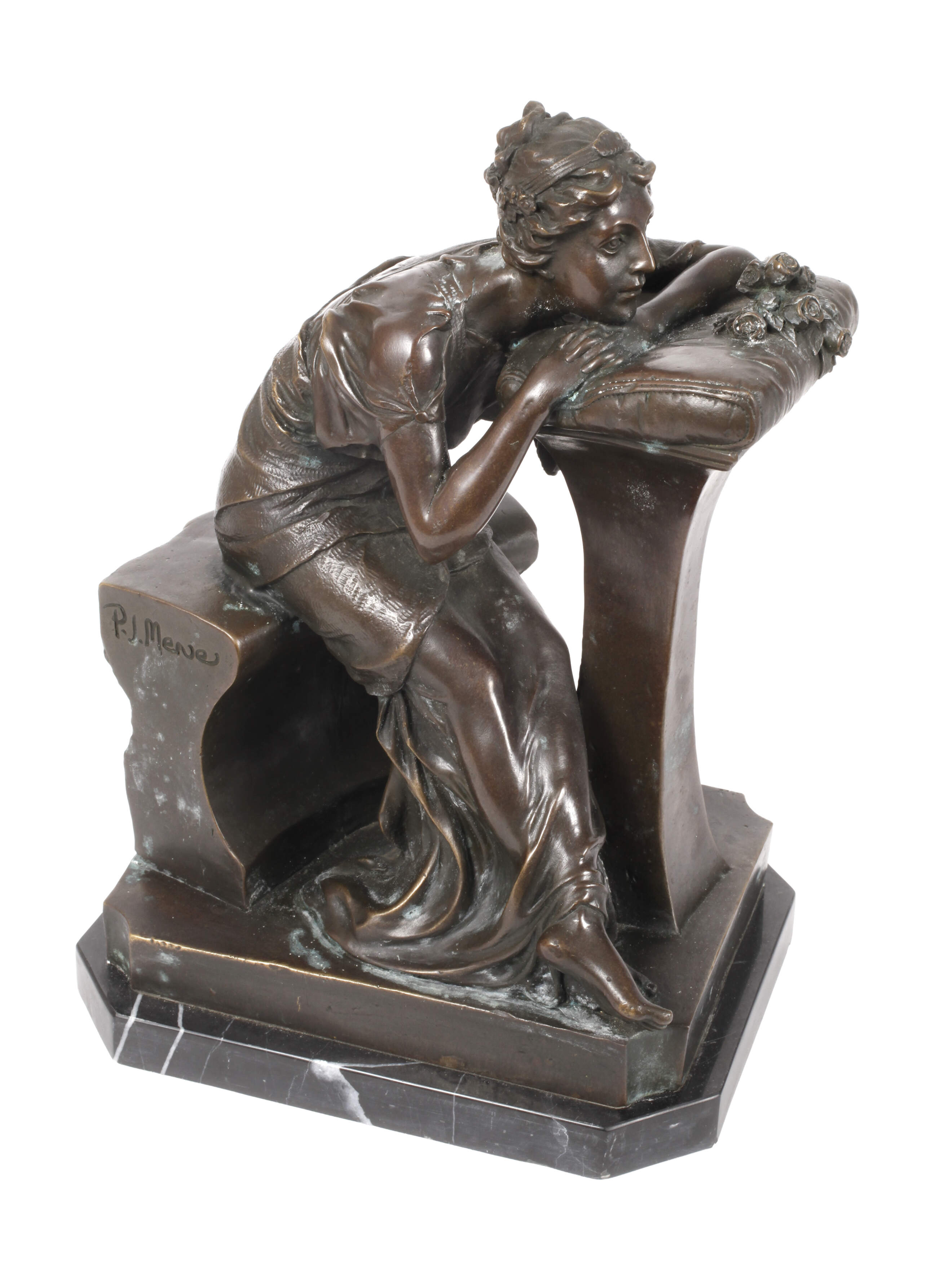 nach Pierre-Jules Mène, träumende junge Frau