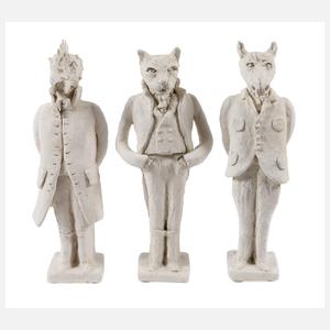 Laurence Lenglare, drei phantastische Tier-Mischwesen