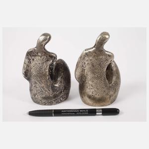 Emma de Sigaldi, Paar "Femme assise" in Silber