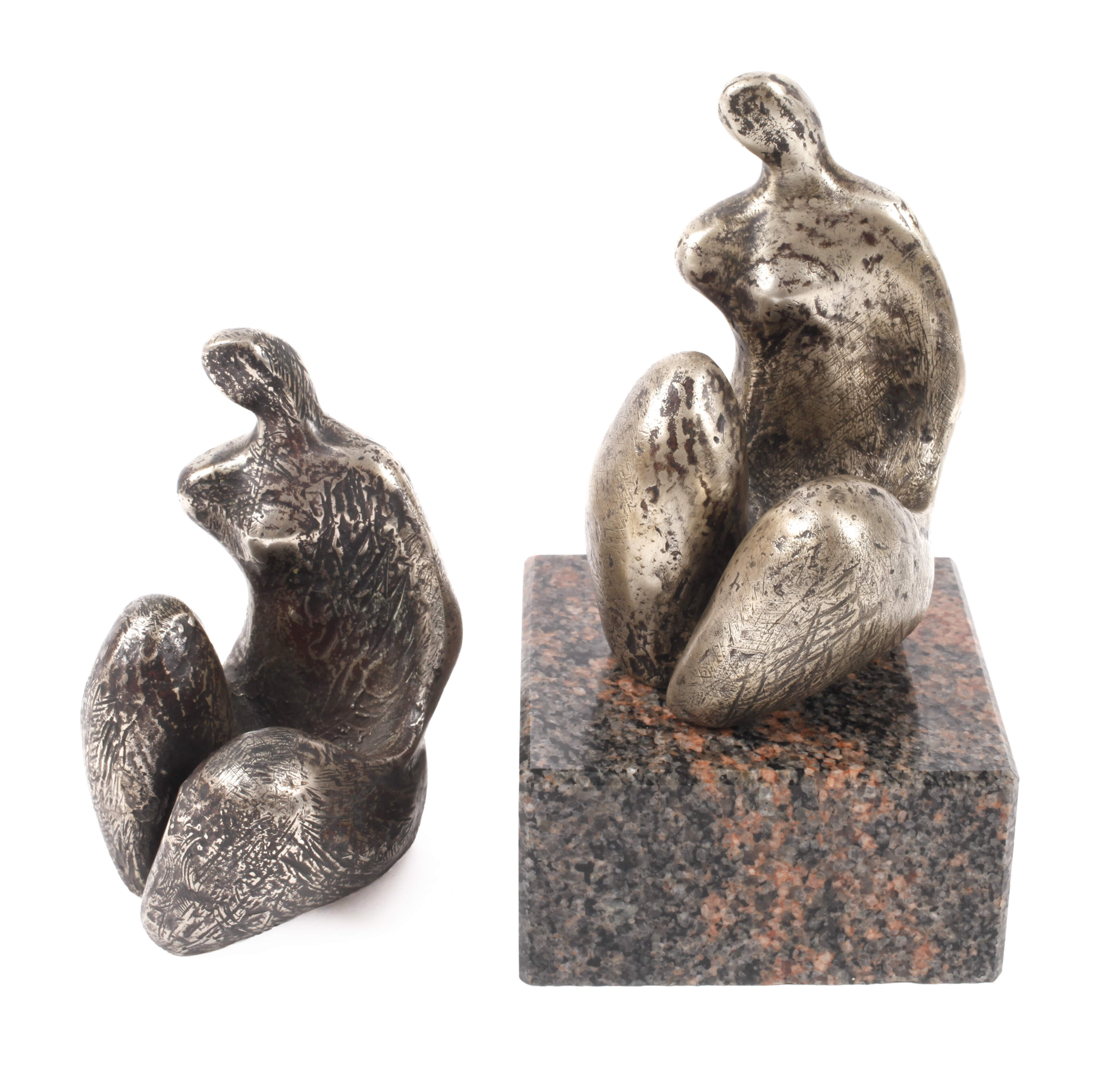 Emma de Sigaldi, Paar "Femme assise" in Silber