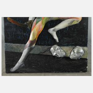 Phantastische Assemblage mit venezianischen Harlekin