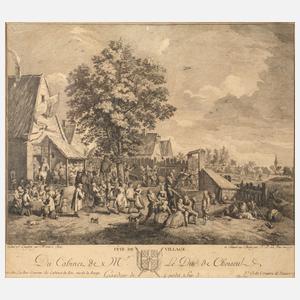 Martini und Le Bas, "Fète de Village" nach Teniers