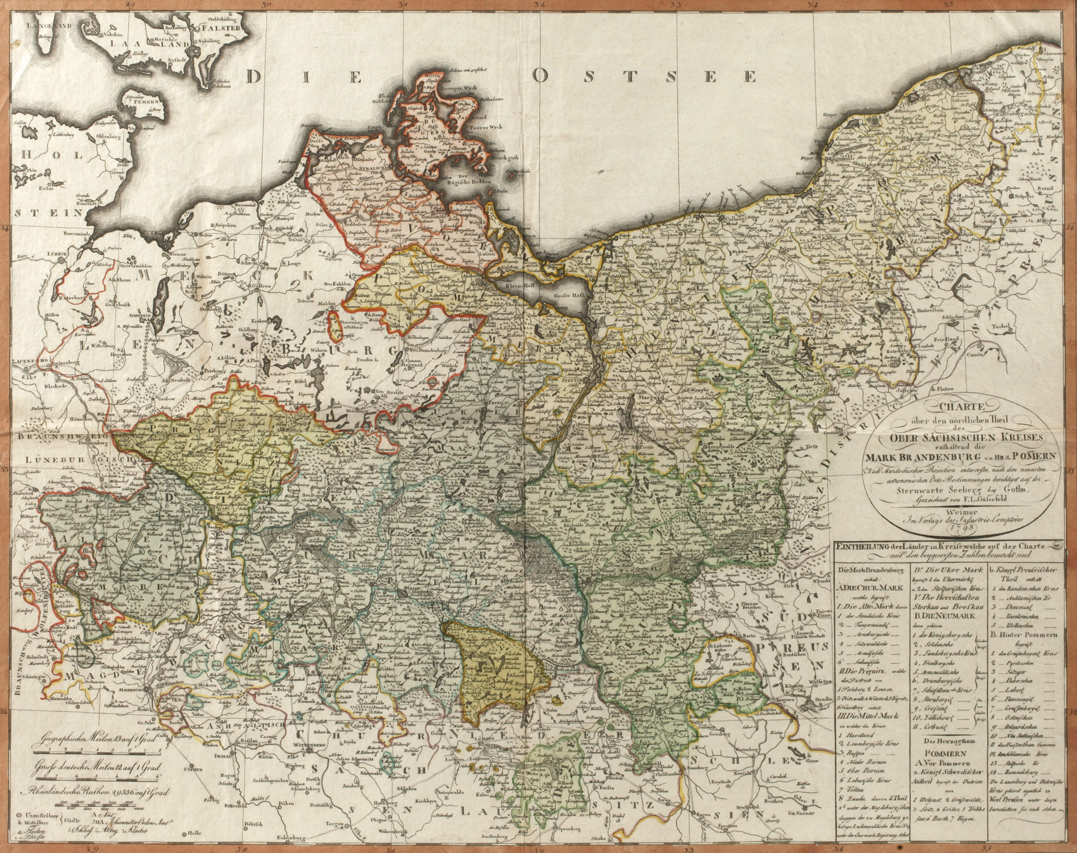 Franz Ludwig Güssefeld, Karte Brandenburg/Pommern