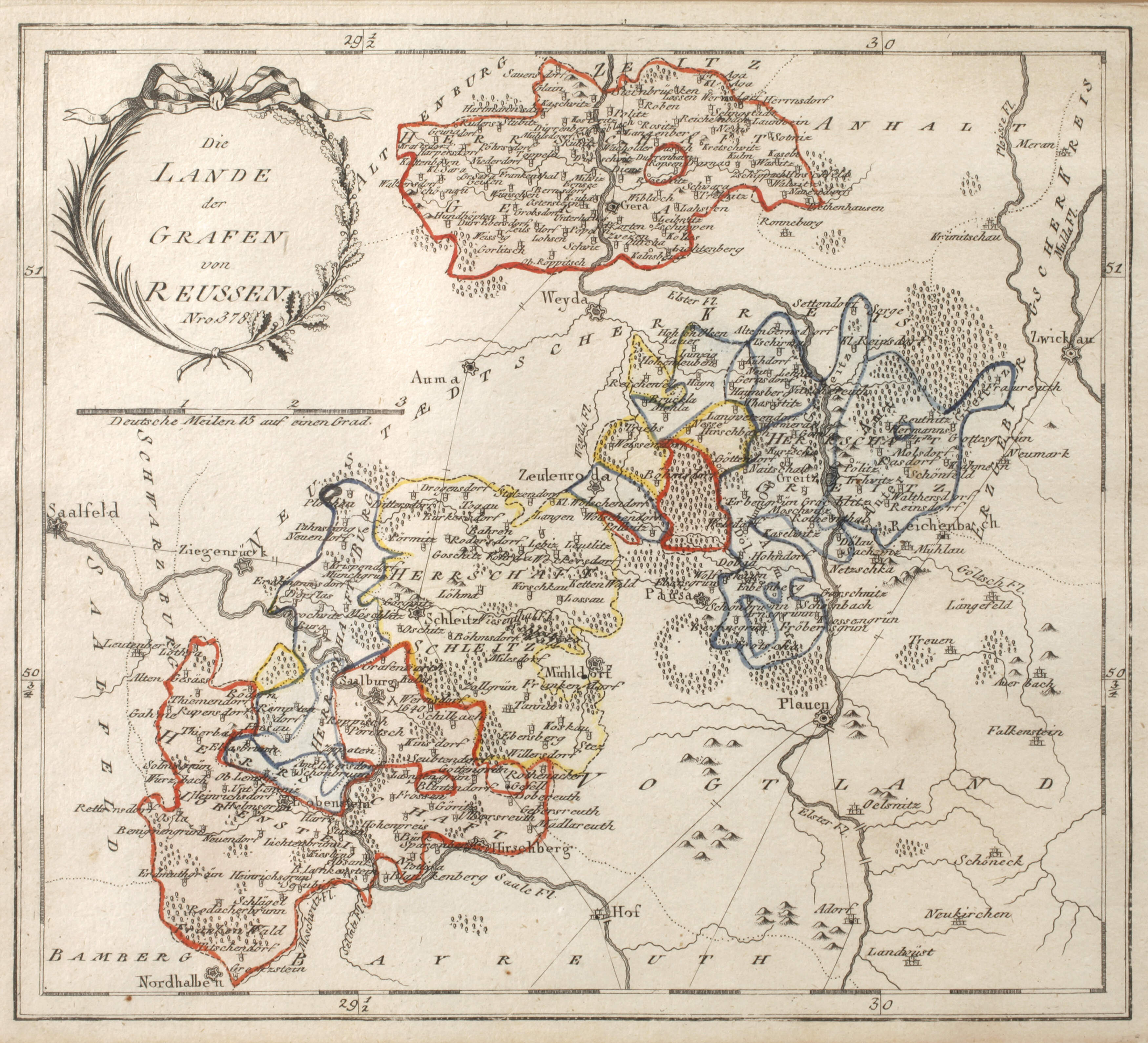 Franz von Reilly, Kupferstichkarte Reuß