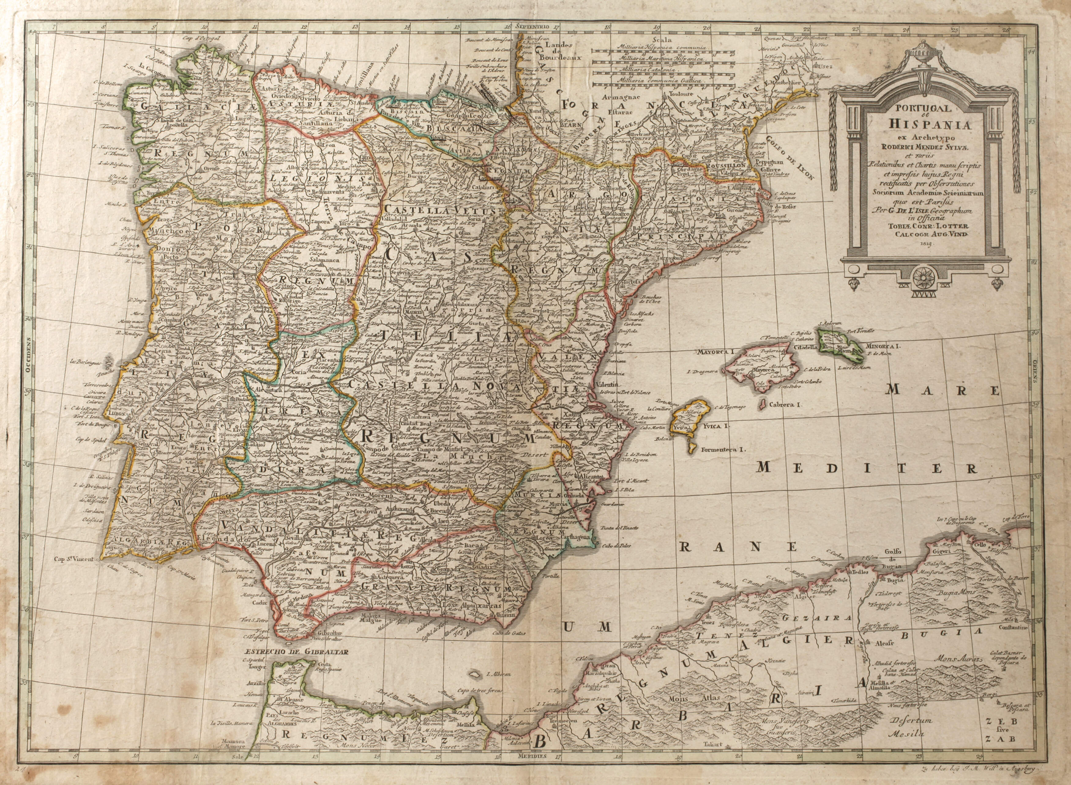 Tobias Conrad Lotter, Karte Iberische Halbinsel