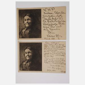 Heinrich Zille, Drei eigenhändige Postkarten