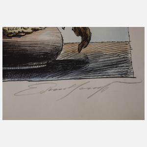 Ernst Fuchs, "Flamboyanter Blumenstrauß"