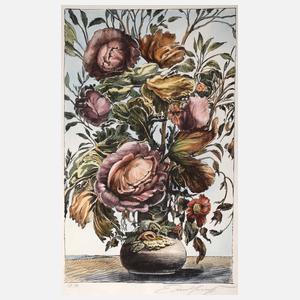 Ernst Fuchs, "Flamboyanter Blumenstrauß"