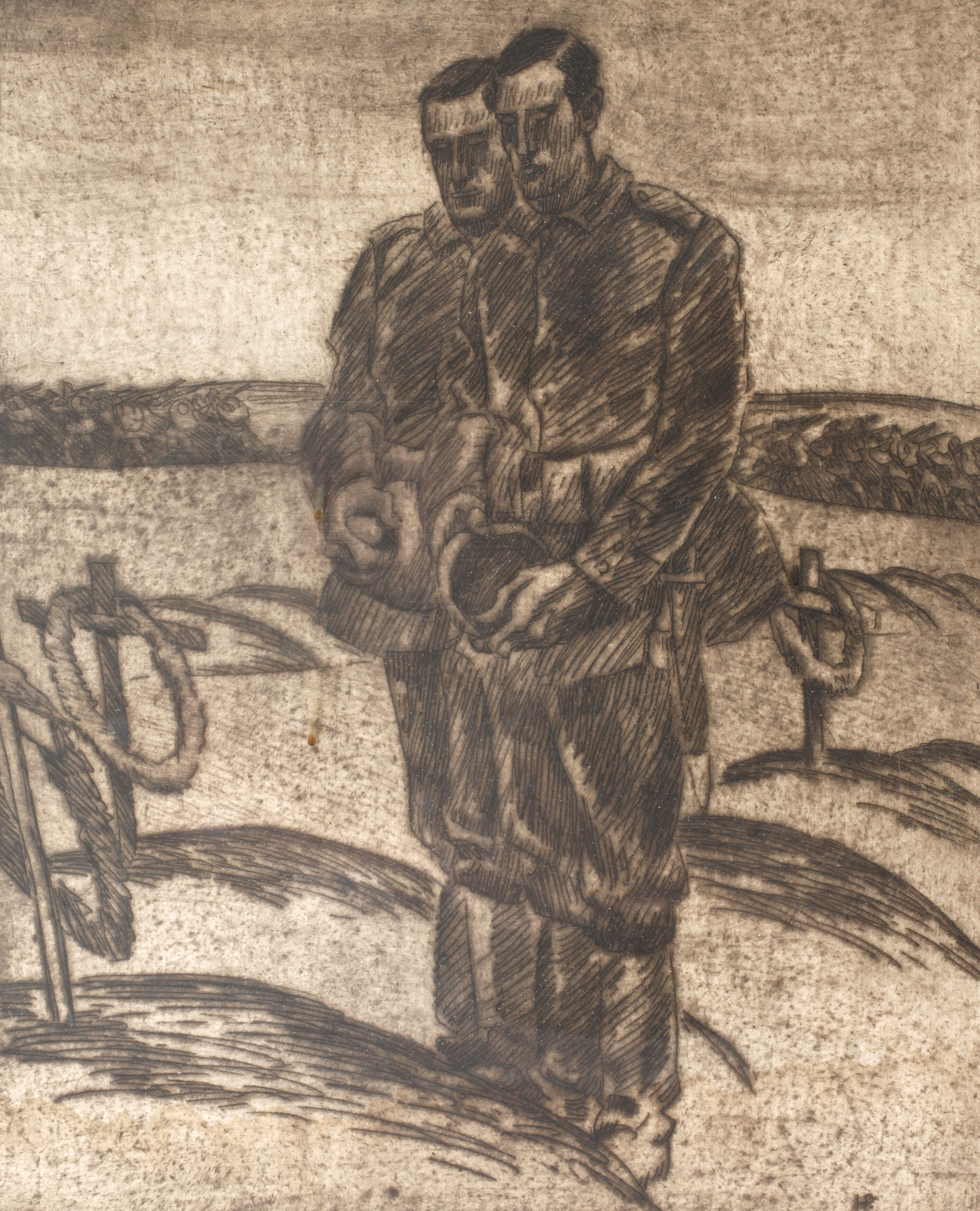 Hermann Pampel, Soldaten auf dem Gräberfeld