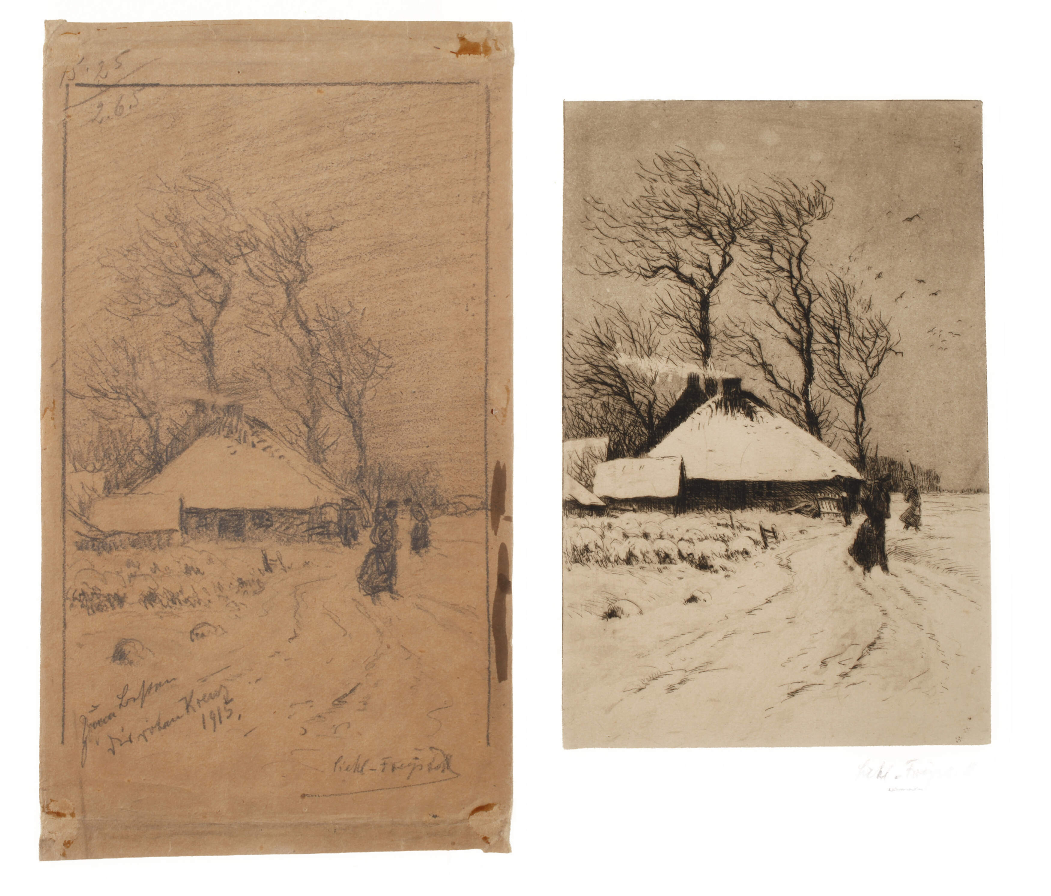 Georg Siehl-Freystett, Zeichnung und Radierung