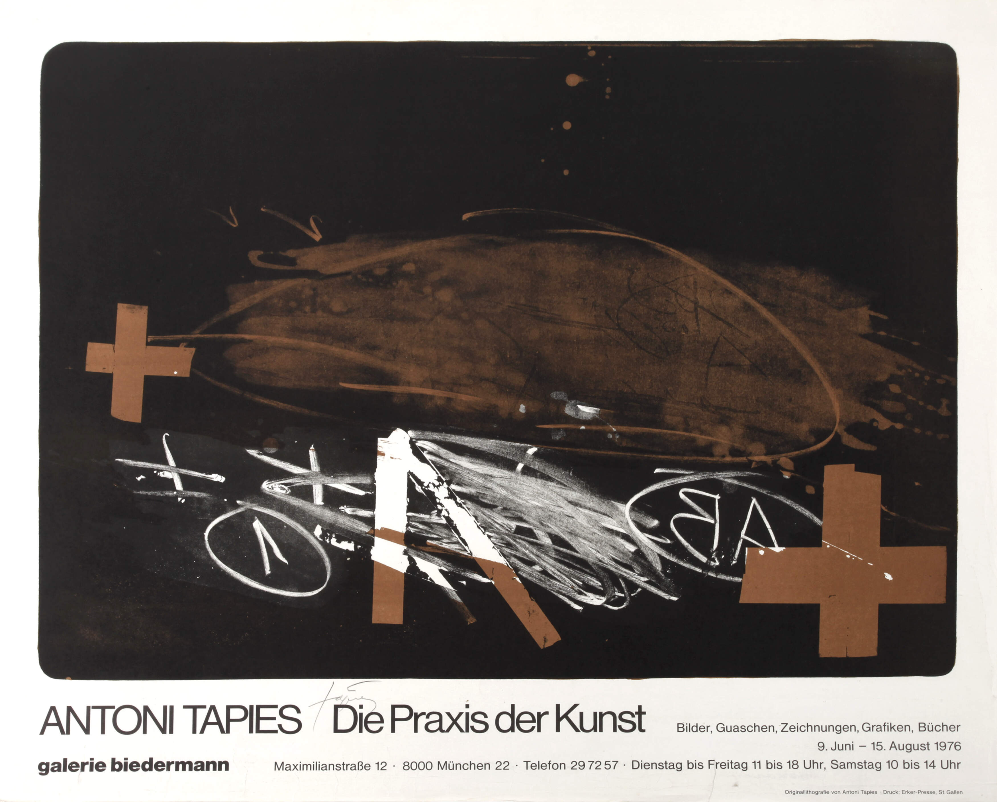 Antoni Tápies, Plakat "Die Praxis der Kunst"