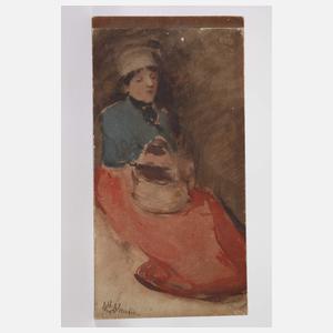 Władysław Wankie, attr., Sitzende Bäuerin