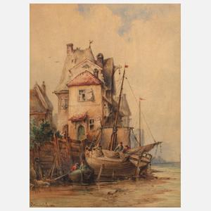 Hermann Moritz Wunderlich, Fischerboote am Kai