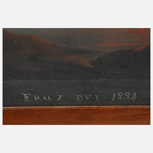 Paar Ansichten des ausbrechenden Vesuvs