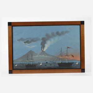 Paar Ansichten des ausbrechenden Vesuvs