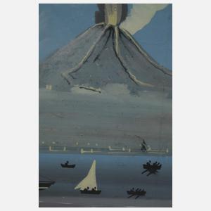 Paar Ansichten des ausbrechenden Vesuvs