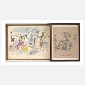 Bele Bachem, Paar Aquarelle