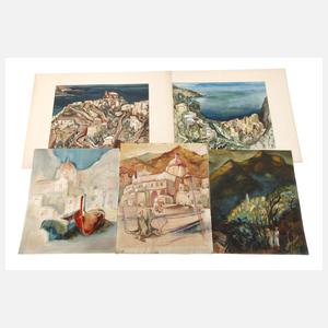 Karl Bosse, Konvolut Landschaftsaquarelle