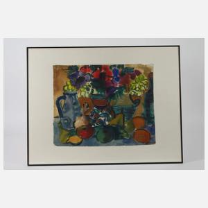 Rudolf Bredow, "Bunte Krüge, Anemonen und Gurke"