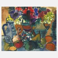 Rudolf Bredow, "Bunte Krüge, Anemonen und Gurke"111