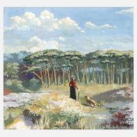 J. Coh, Spaziergängerin mit Hund111