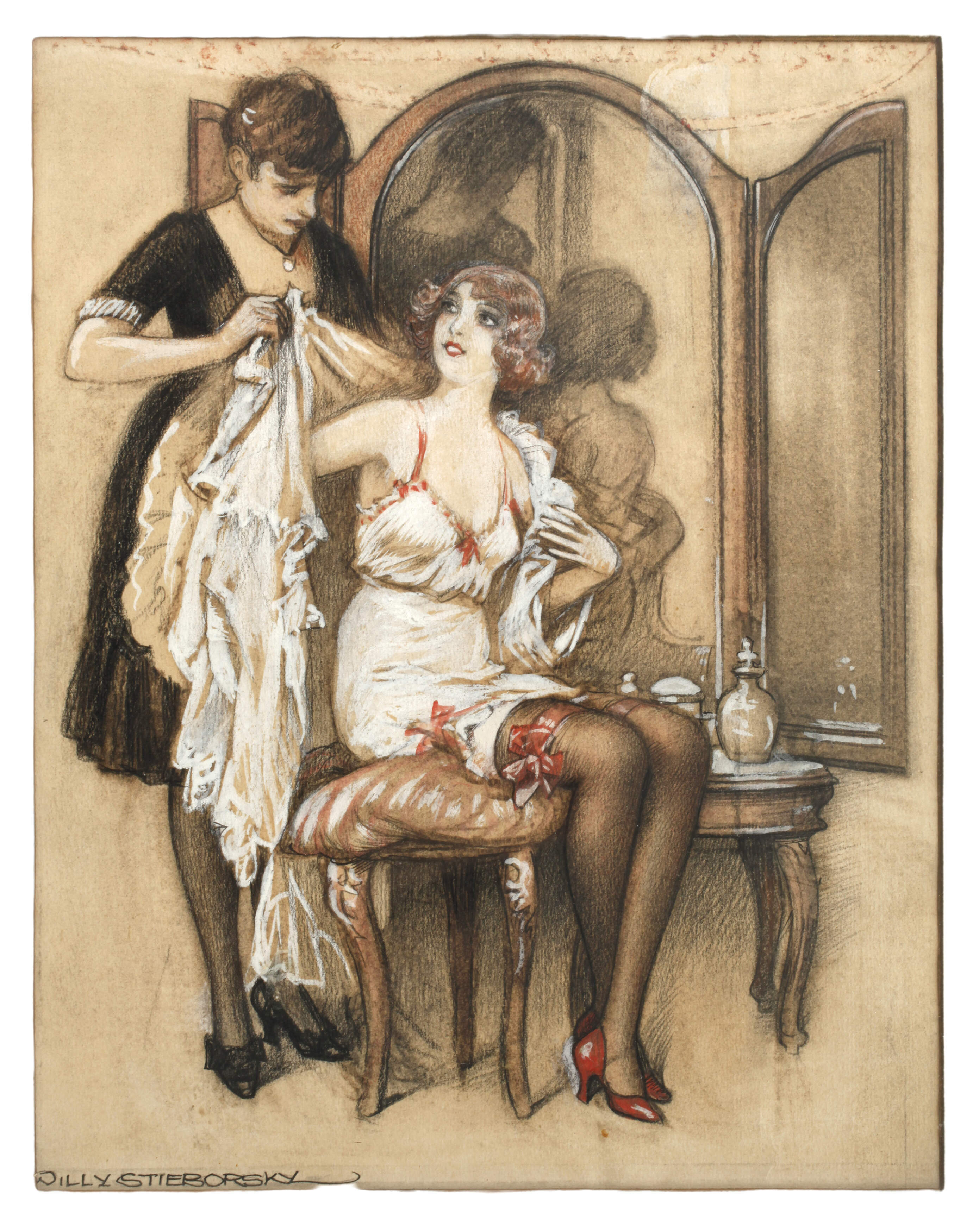 Georg Willy Stieborsky, Beim Ankleiden