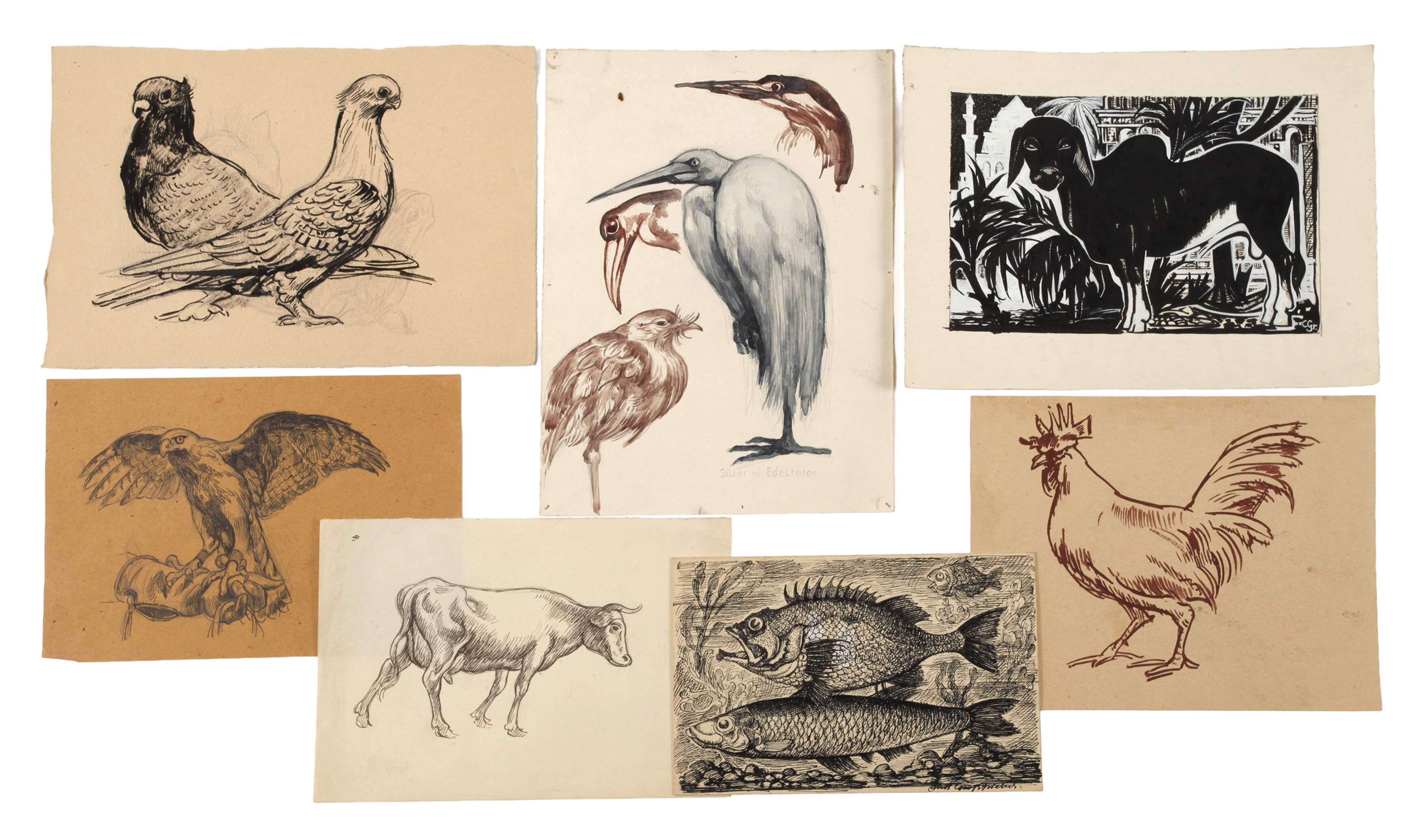 Curt Großpietsch, Konvolut Tierdarstellungen