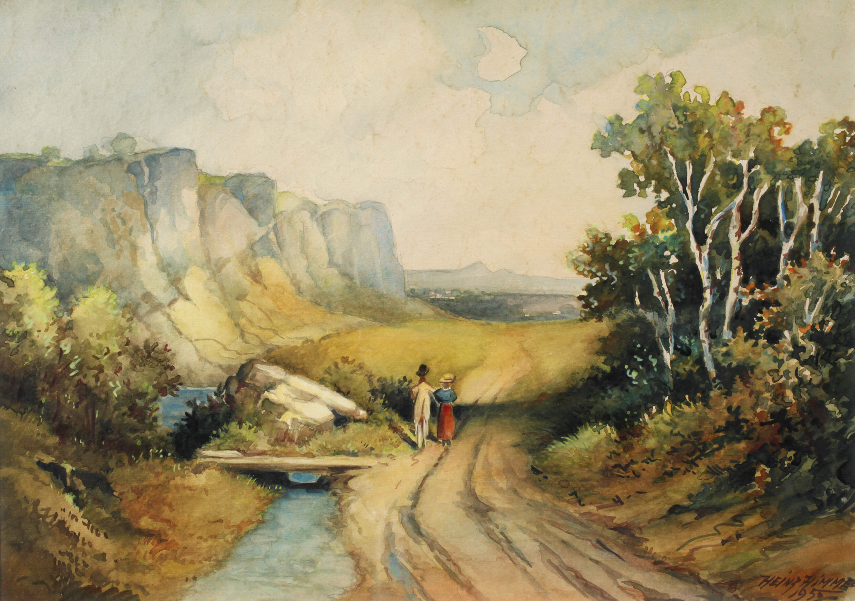 Heinz Himmel, Spaziergänger in Sommerlandschaft