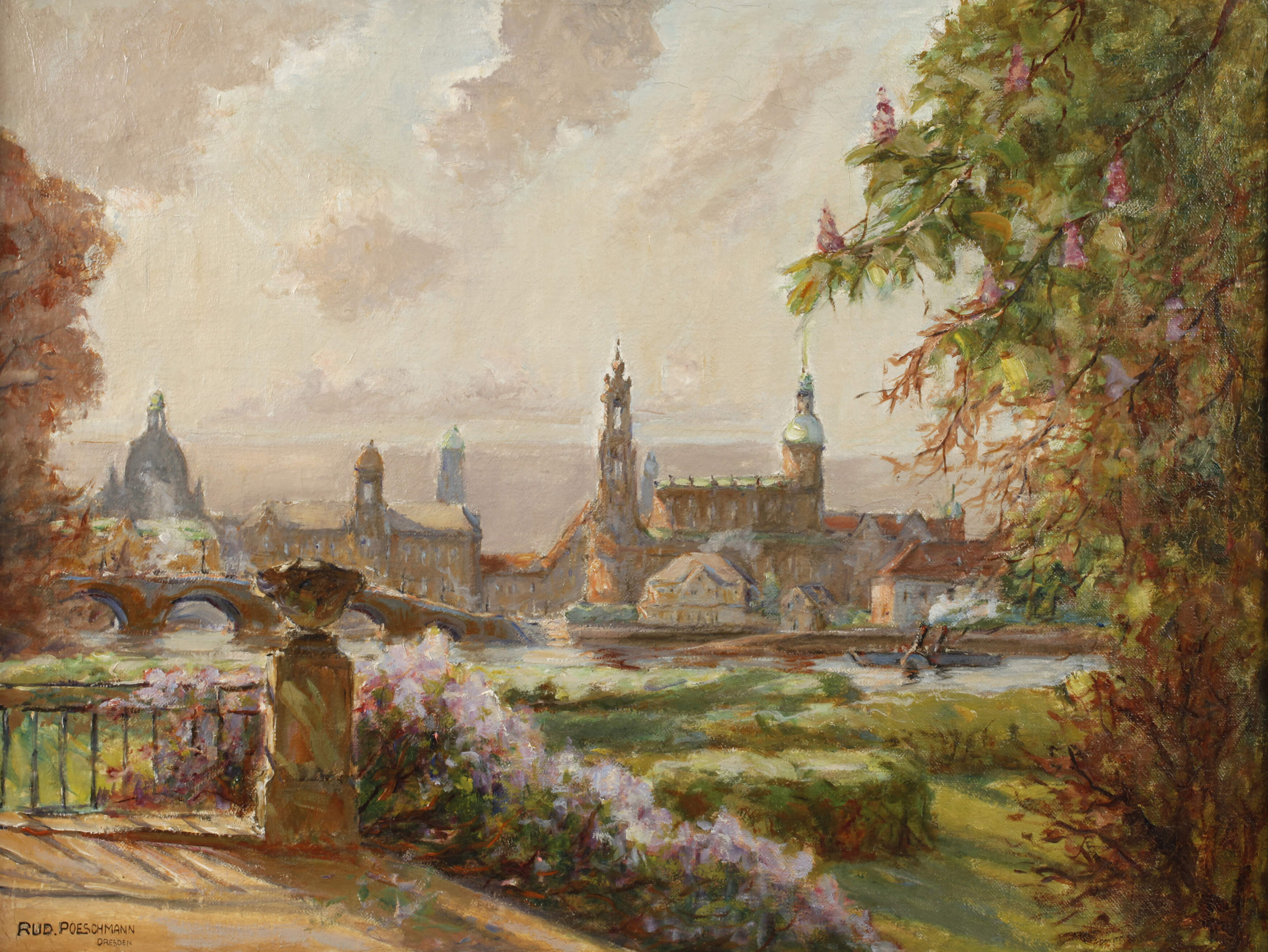 Rudolf Poeschmann, "Dresden vom Palaisgarten"