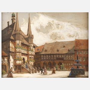 Rudolf Poeschmann, "Marktplatz Wernigerode a. Harz"
