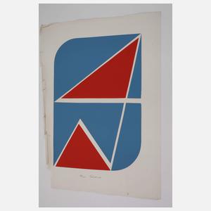 Hermann Glöckner, "Zeichen in Rot und Blau"