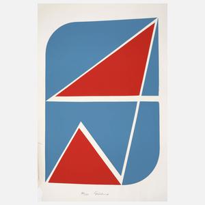 Hermann Glöckner, "Zeichen in Rot und Blau"