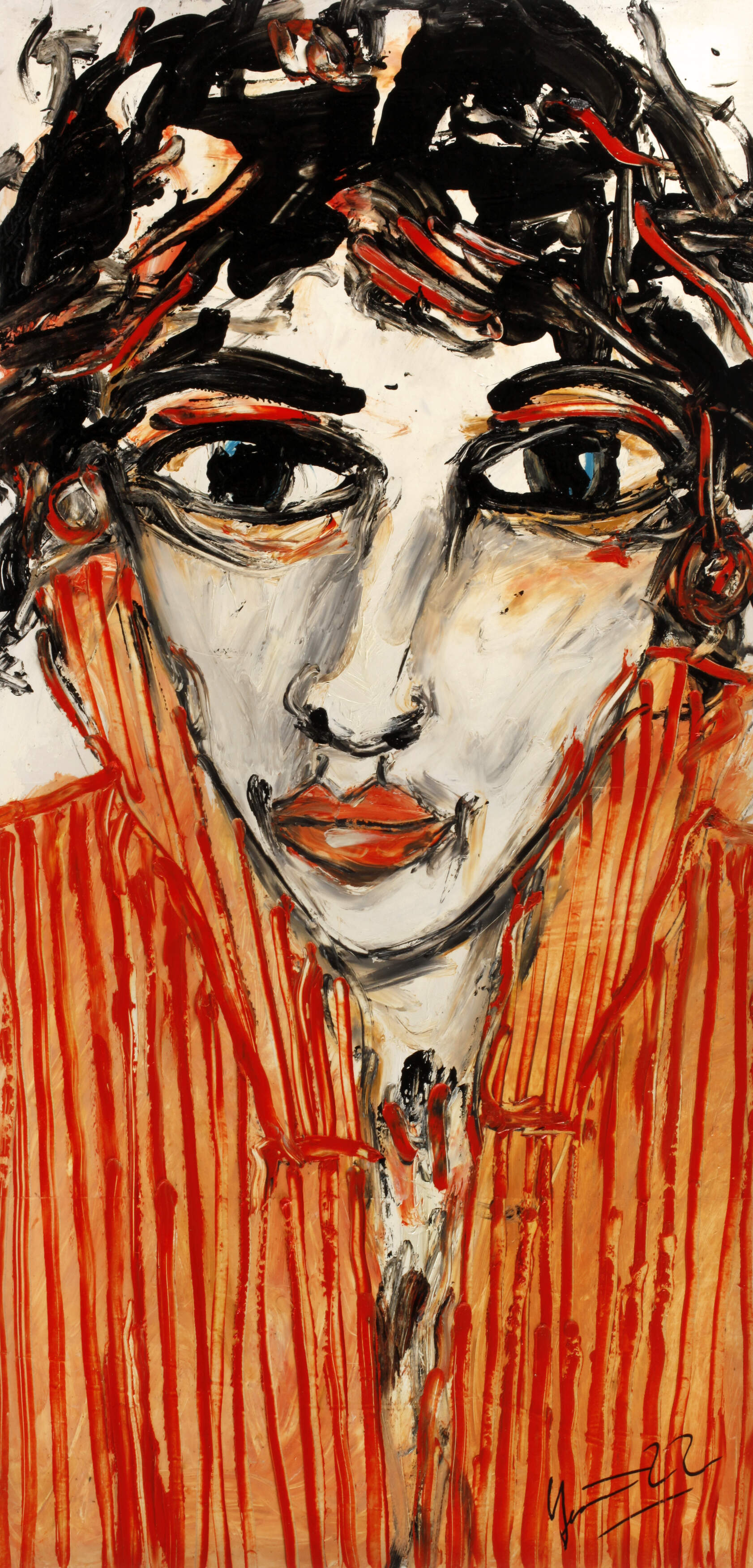 Jean Schmiedel, Frau mit rotgestreifter Bluse