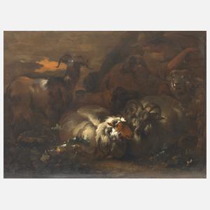 Nicolaes von Berchem, Ein Hirte mit seiner Herde