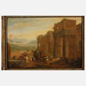 Mathys Schoevaerdts, Gesellschaft vor antiken Ruinen