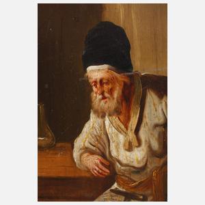 Sinnender Alter im Interieur