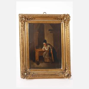 Sinnender Alter im Interieur