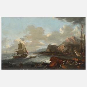 Segelschiffe an der Küste