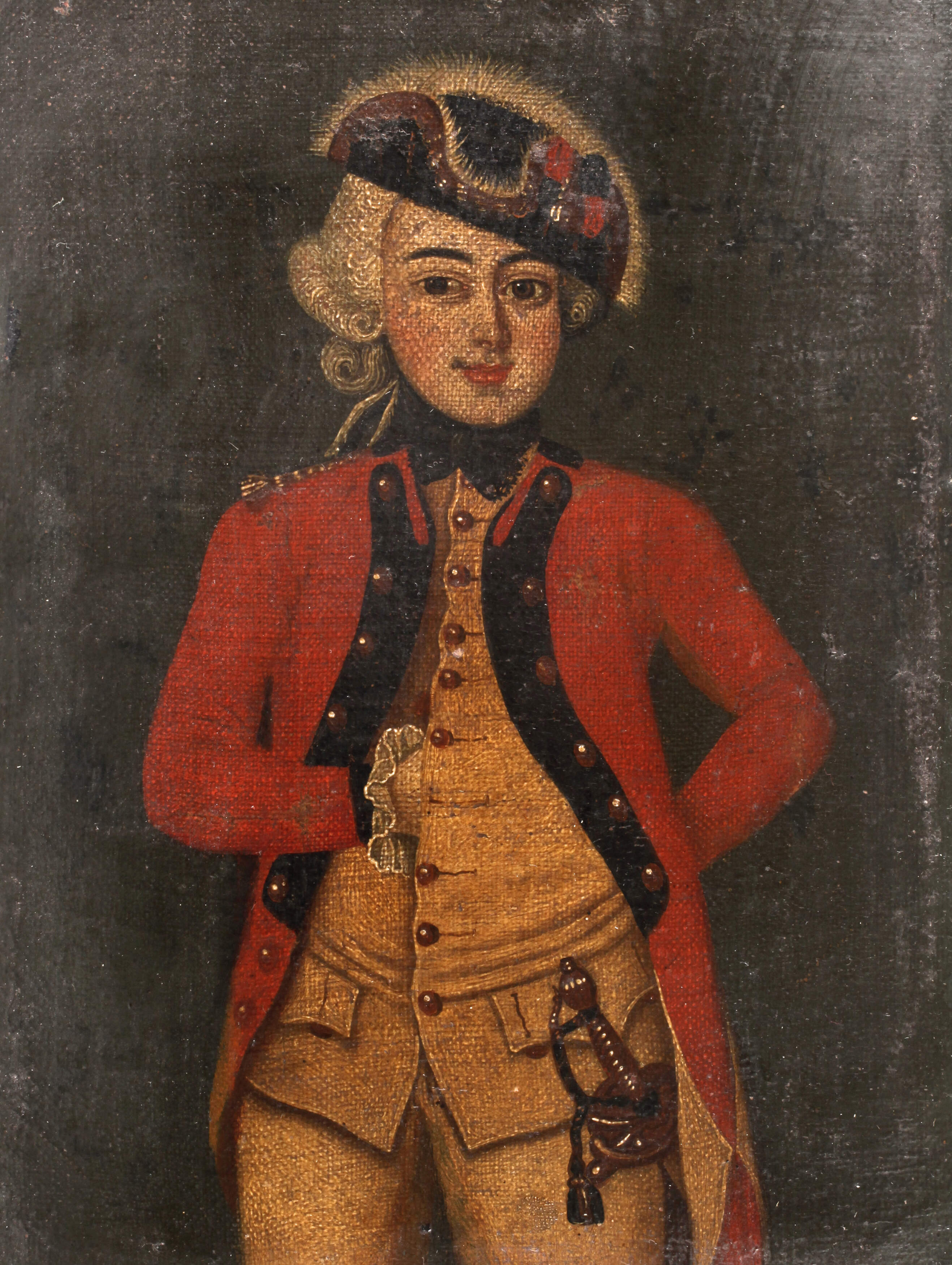 Jüngling in herrschaftlicher spätbarocker Robe