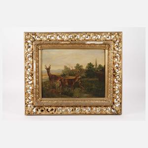 M. Doelle, Rehe vor Dorf