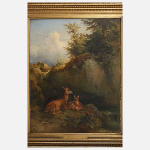 Friedrich Gauermann "Ricke und Rehkitz"