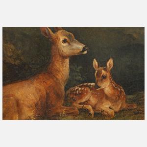 Friedrich Gauermann "Ricke und Rehkitz"