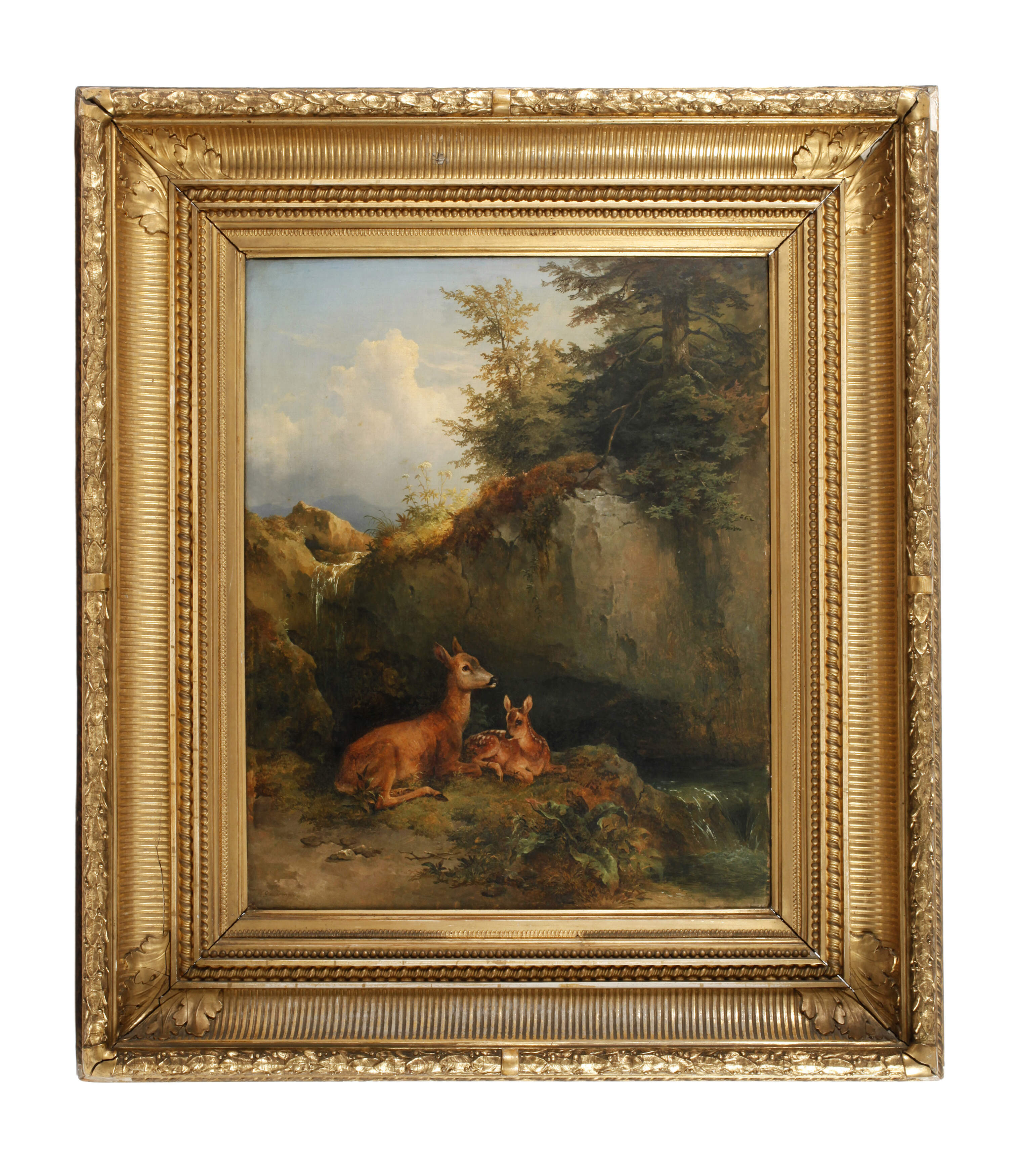 Friedrich Gauermann "Ricke und Rehkitz"