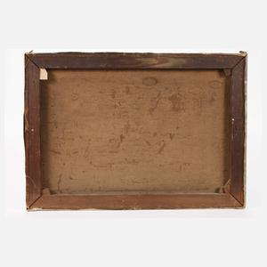 H. Hartung, Haus hinter blühenden Bäumen